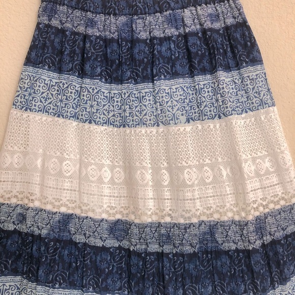 Boho Indie Festival Rave Tiered Lace Hippie Skirt - Picture 6 of 13